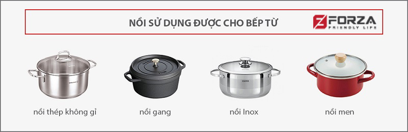 Các loại nồi dùng cho bếp từ