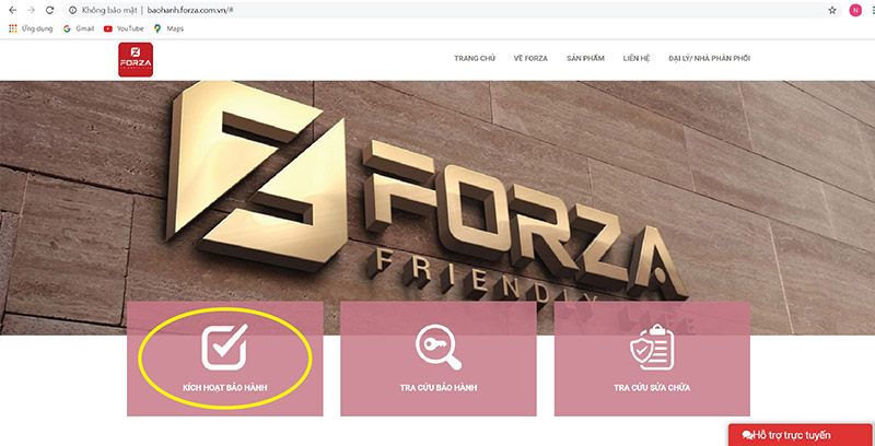 kích hoạt bảo hành forza